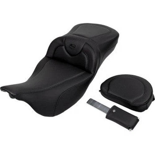 Saddlemen 808-07B-186B0 RoadSofa Seat Extended Reach with Backrest Carbon Fiber