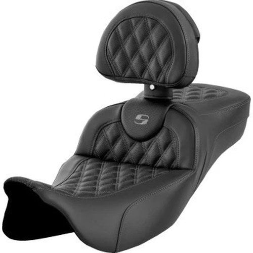 Saddlemen 808-07B-184B2 RoadSofa Seat Extended Reach Backrest Dark Gray Stitch