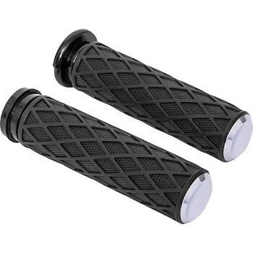 Arlen Ness 500-008 Chrome Diamond Hand Grips for Electronic Tbw