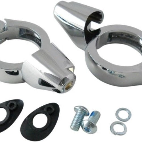 Drag Specialties 2020-1271 Chrome 49mm Front Turn Signal Relocation Kit