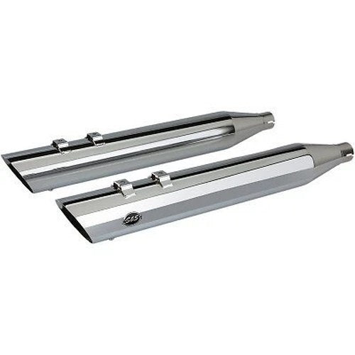 S&S Chrome 4" Slash Cut Slip-On Mufflers for Harley Touring & Trike 95-16