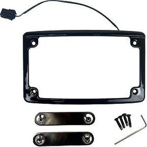 Custom Dynamics LPF-RAD-23CVO-B Illuminated Radius License Plate Frame- Black