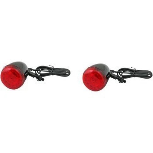 Custom Dynamics Gloss Black Red LED ProBEAM Universal Bullet Bezel Turn Signals