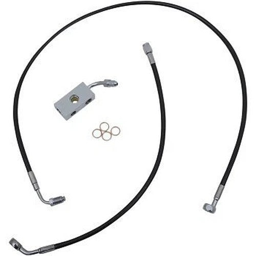 LA Choppers LA-8152B16B Black Braided Brake Line Kit
