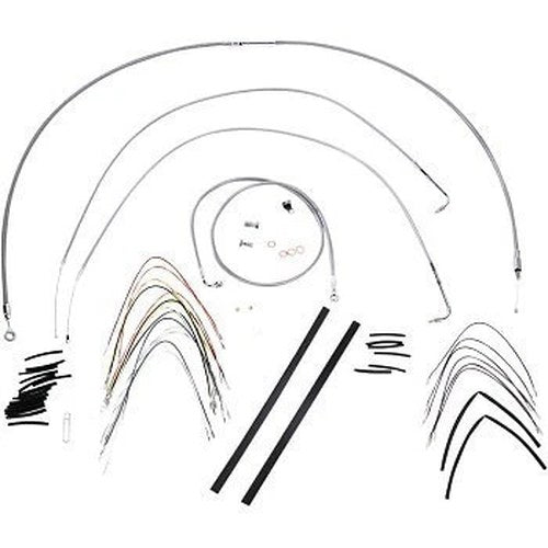 Burly Brand B30-1050 Complete Stainless Braided Cable/Brake Line Kit for 14" Ape