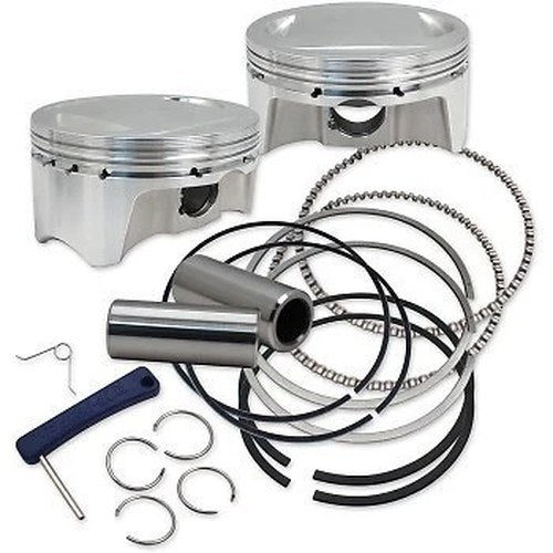 S&S 920-0100 High Compression Piston Kit for 07-17 Twin Cam 107" 3.937 Bore