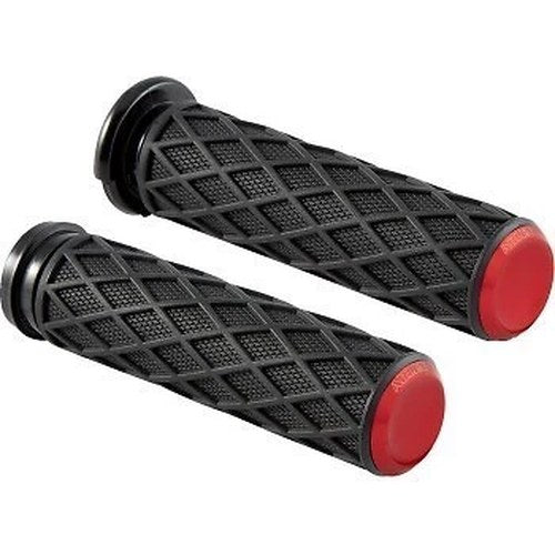 Arlen Ness 500-017 Red Diamond Hand Grips for Harley Electronic Tbw