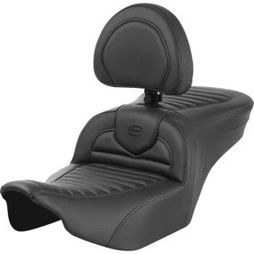 Saddlemen 823-07-202B0 RoadSofa Seat w/ Backrest Tuck N Roll for 23-24