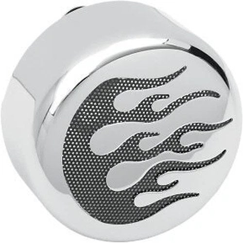 Drag Specialties 2107-0052 Chrome Black Flame Horn Cover for Harley