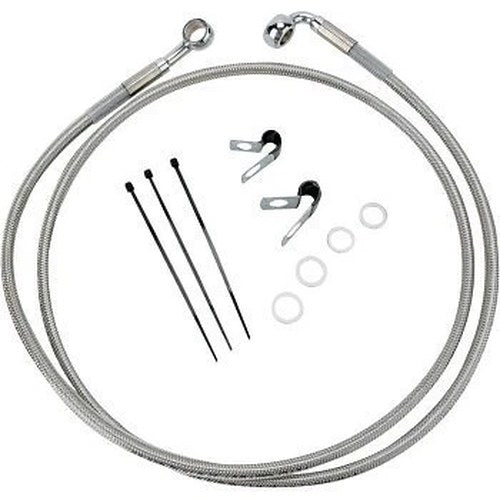 Drag Specialties Extended Length Stainless Steel Front Brake Line Kit +10"