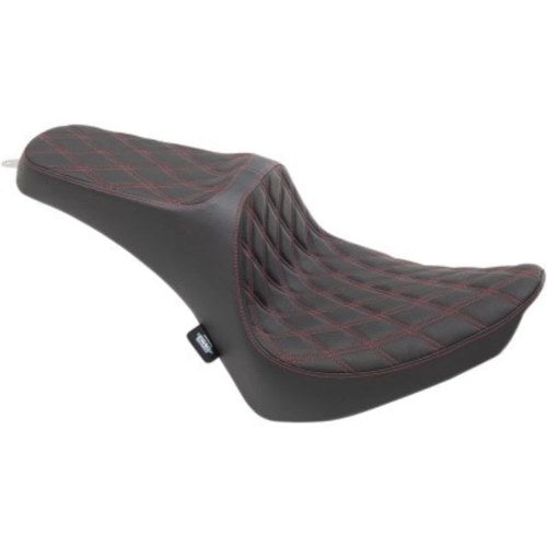 Drag Specialties 0802-1361 Predator Iii Seat Red Double Diamond Stitch