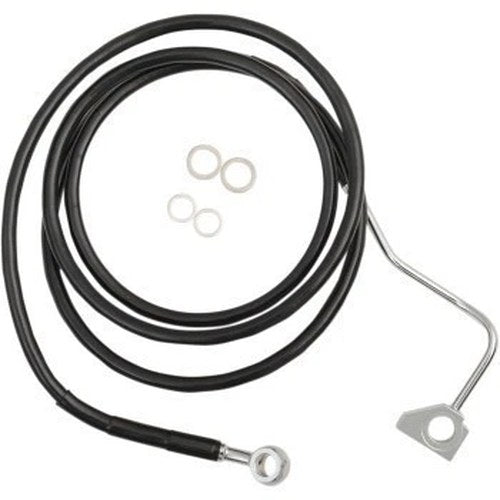Drag Specialties 1741-3998 Extended Length Black Vinyl Brake Line Kit +8"