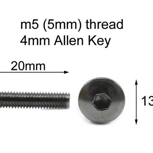 1x Stainless Fairing m5 x 20mm Pan Mushroom Button Dome Large Head Bolt