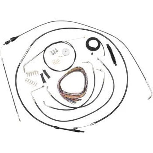 LA Choppers LA-8005KT2B-13B Black Vinyl Braided Handlebar Cable/Brake Line Kit