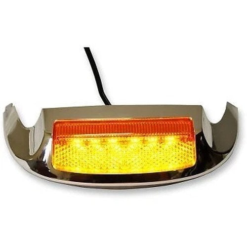 Custom Dynamics Chrome Amber Front LED Fender Tip Light 14-19 FLHR/FLHTCU