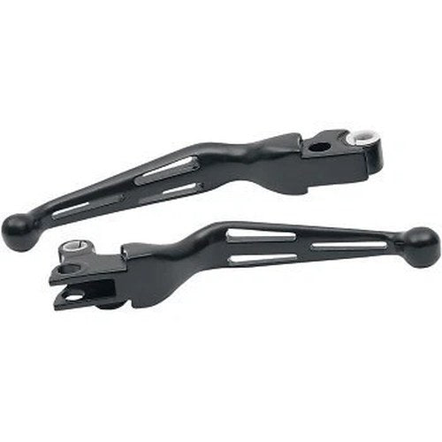 Black Slotted Lever Set for Harley Touring 08-13