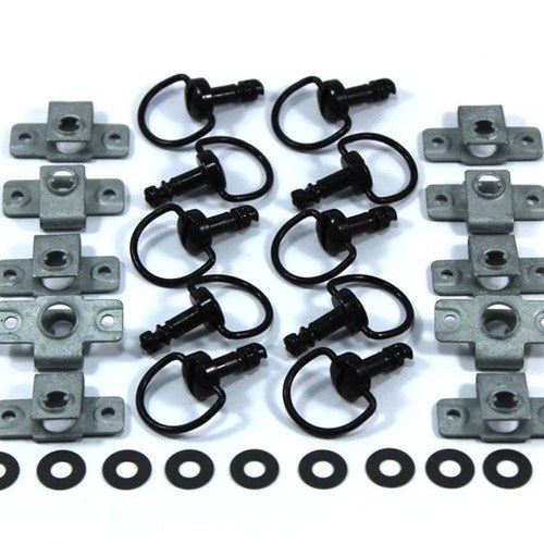 Dzus Fastener Motorcycle Fairing Fairings Fasteners Black D Anello Bail x10 Kit