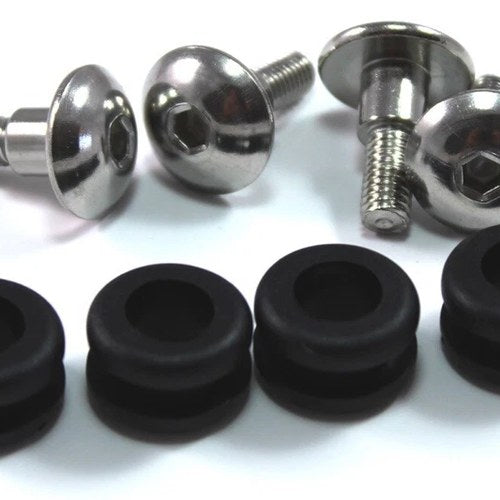 4x m6 Stainless Lower Rear Fairing Shoulder Bolts & Grommets Suzuki GSX-R1000