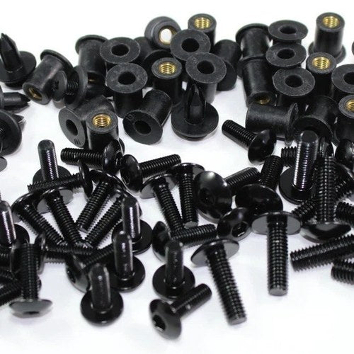Kawasaki 636 Ninja ZX-6R 2005-2008 Black Aluminium Fairing Screen Bolt Kit ZX6R