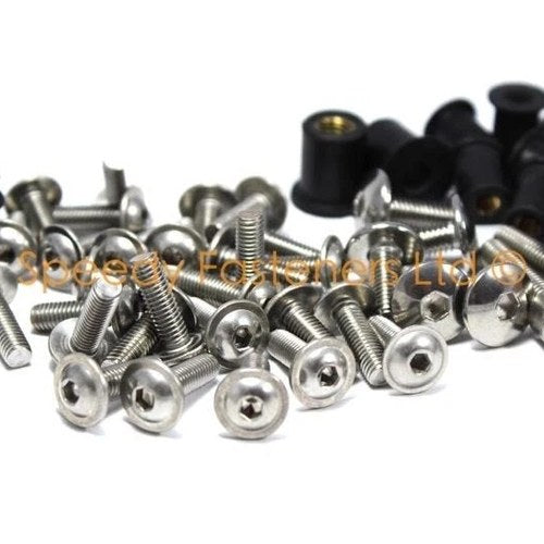 Kawasaki Ninja ZX-10R 2011-2015 Full Fairing & Screen Bolt Wellnut Stainless Kit