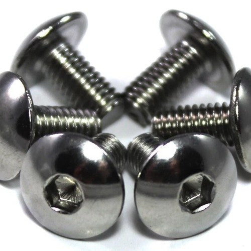 6x Stainless Steel Motorcycle Fairing Bolts m6 x 12mm Pan Button Allen Key Bolt