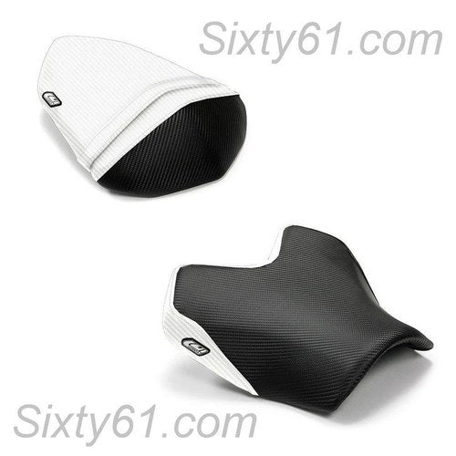 Kawasaki Z750 Seat Covers 2007-2011 2012 Black White Rider Passenger Luimoto