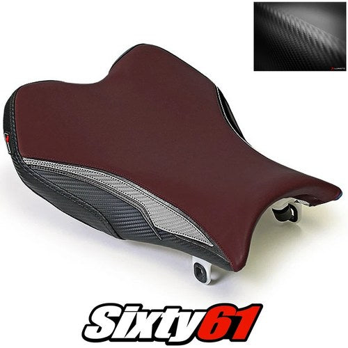 Gsxr 1000 Seat Cover 2009-2016 Suzuki Burgundy Red Black Silver Rider Luimoto
