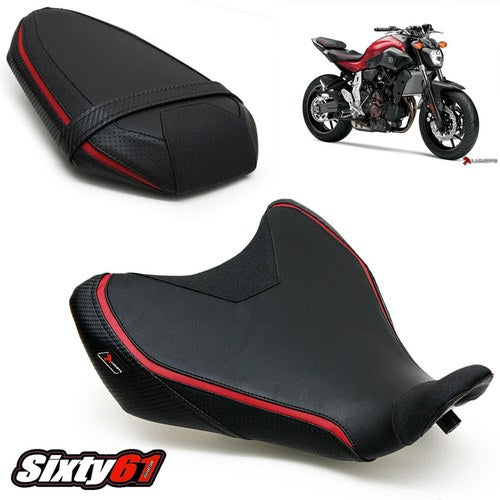 FZ07 Seat Cover 2014 2015 2016 2017 Yamaha FZ-07 Black Red Front Rear Luimoto