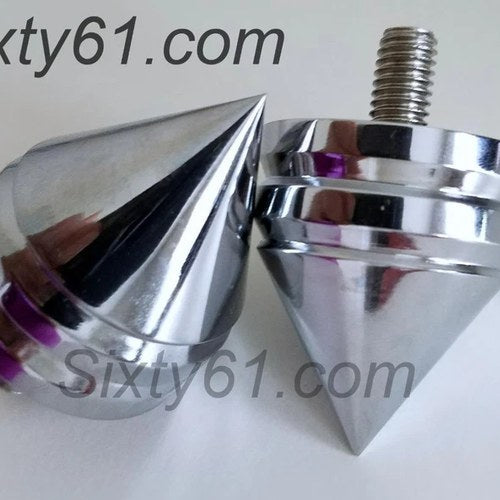 Kawasaki Ninja ZX14R ZX14 Spiked Chrome Bar Ends 2006-2020 2021 2022 2023 2024
