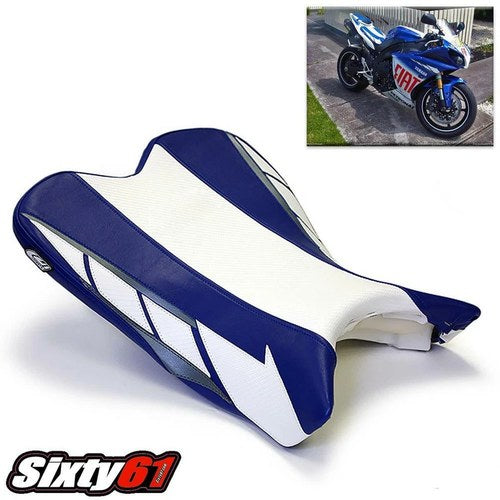 Yamaha R1 Seat Cover 2009-2013 2014 Luimoto Limited Edition Blue White Front