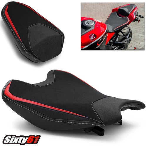 Honda Cbr 1000RR Seat Covers 2017-2025 2026 Luimoto Front Rear Red White Stitch