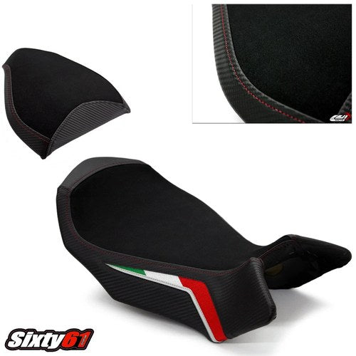 MV Agusta Brutale 750 Seat Covers 2001-2012 Luimoto Front Rear Black Red Suede