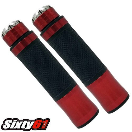 Gsxr 600 750 Chrome Red Grips 1999-2020 2021 Suzuki Gel Comfort Hand Bar Ends
