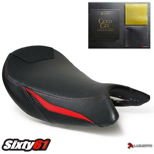 Suzuki Gsxs 1000 Seat Cover with Gel 2015-2020 Luimoto Front Red Black Carbon