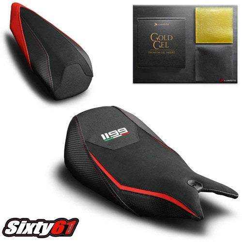 Ducati Panigale 1199 Seat Covers with Gel Pad 2011-2015 Luimoto Veloce Black