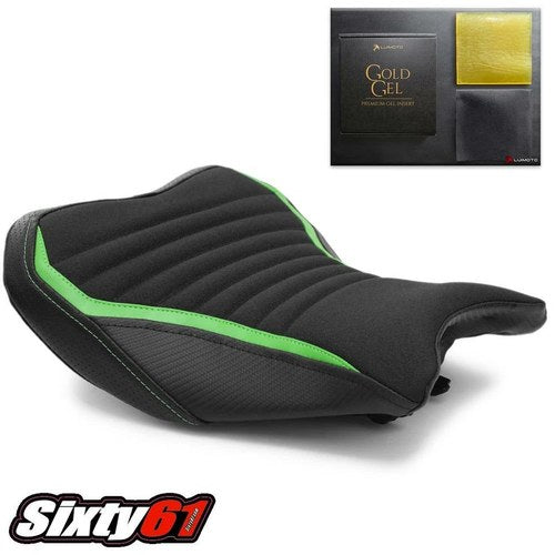 Kawasaki Z900 Seat Cover with Gel 2017 2018 2019 Luimoto Green Black Carbon
