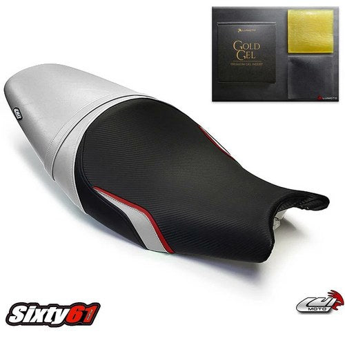 Kawasaki ER6F ER6N Ninja 650R 2005-2008 Seat Cover with Gel Silver Black Luimoto