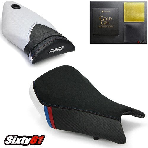 Seat Covers for BMW S1000RR with Gel 2012-2014 Luimoto Front Rear Black Carbon
