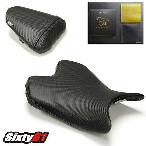 Yamaha R6 Seat Cover with Gel 2008-2015 2016 Luimoto Front Rear Black Carbon
