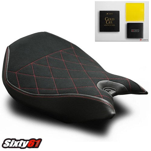 Ducati Panigale 899 959 1299 Seat Cover with Gel 2013-2018 Luimoto Suede Red