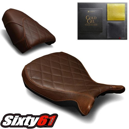 BMW RNineT Pure Racer Seat Covers with Gel 2014-2023 Luimoto Dark Brown Vintage