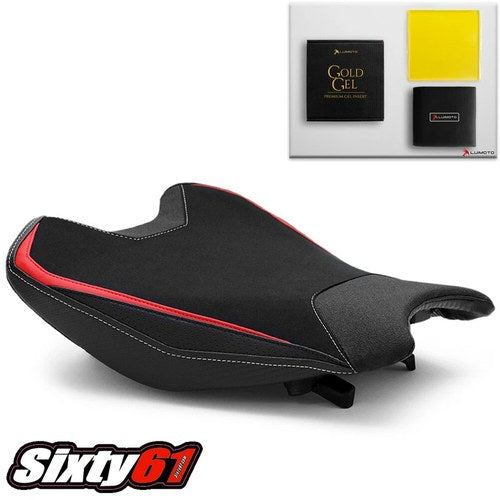 Honda Cbr 1000RR Seat Cover with Gel 2017-2026 Luimoto Red White Stitch Tec-Grip
