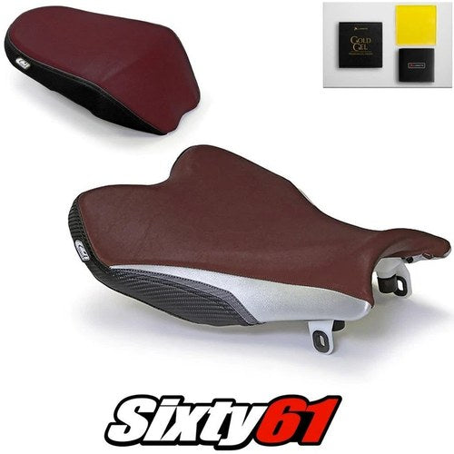 Gsxr 1000 Seat Covers with Gel 2009-2015 2016 Suzuki Burgundy Luimoto Carbon