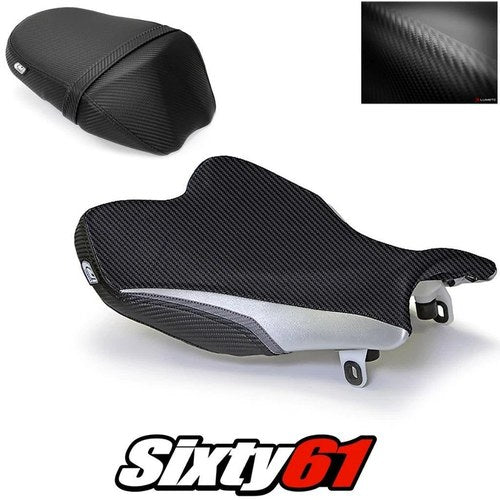 Gsxr 1000 Seat Cover 2009-2016 Suzuki Front Rear Black Silver Luimoto Carbon