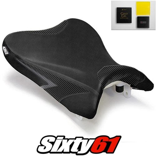 Suzuki Gsxr 600 750 Seat Cover with Gel 2008 2009 2010 Black Luimoto Carbon