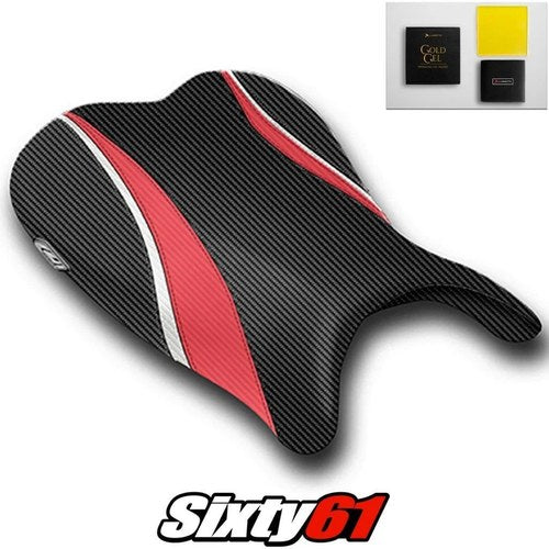 Suzuki Gsxr 600 750 Seat Cover with Gel 2006 2007 Red Luimoto Carbon Fiber