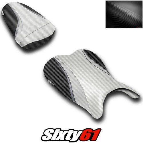 Suzuki Gsxr 600 750 Seat Cover 2006 2007 Front Rear White Luimoto Carbon Fiber