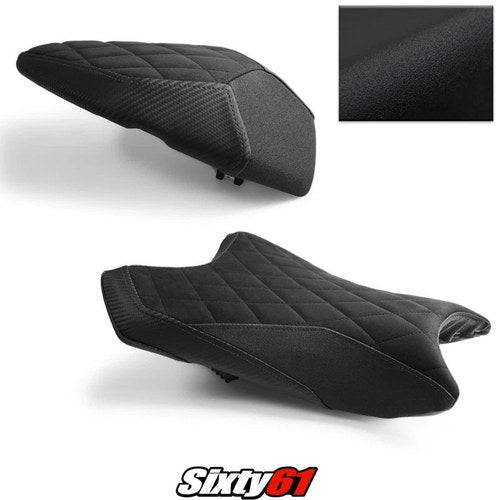 Kawasaki ZX6R Seat Cover 2019-2025 2026 Front Rear Black Luimoto Tec-Grip Suede