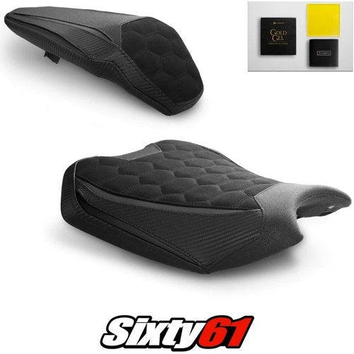 Kawasaki ZH2 Seat Covers with Gel 2020-2025 2026 Black Luimoto Tec-Grip Suede