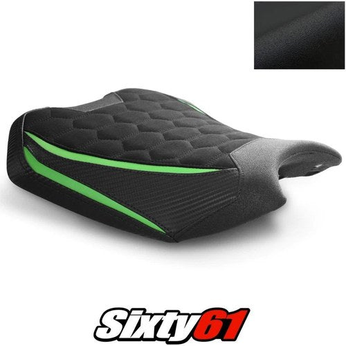 Kawasaki ZH2 Seat Cover 2020-2025 2026 Front Black Green Luimoto Tec-Grip Suede